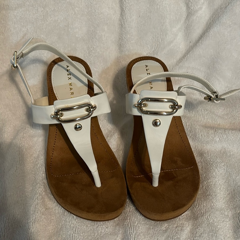 Alex Marie wedge white sandals
